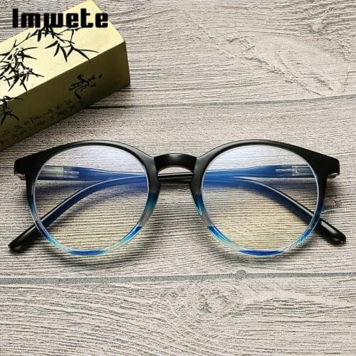 Imwete Neutral Round Hyperopia Eyeglasses Anti-blue Light Reading Glasses Ultra Transparent Women'glasses +4 +3.5 +3 +2.5 +2