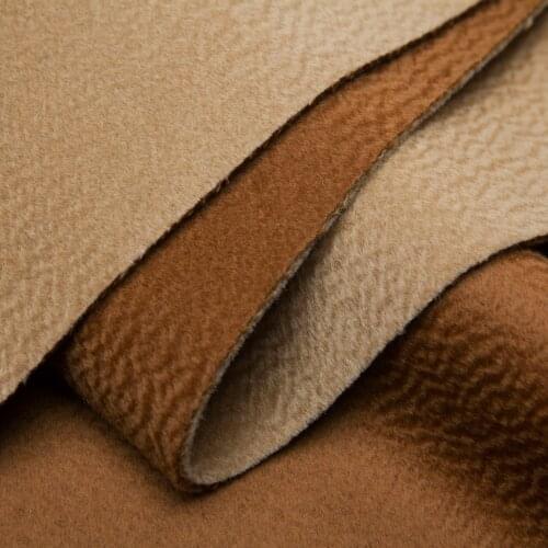 Cashmere wool fabric, orange color, double layers and sides fabric, plush fabric, twill pattern, sew for coat, craft by the yard