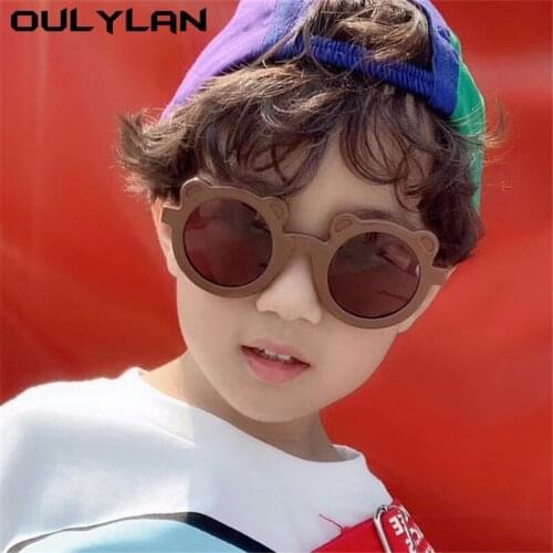 Oulylan Round Kids Sunglasses Cute Cartoons Vinage Girls Boys Sun Glasses Children UV400 Goggles Eyewear Radiation Protection