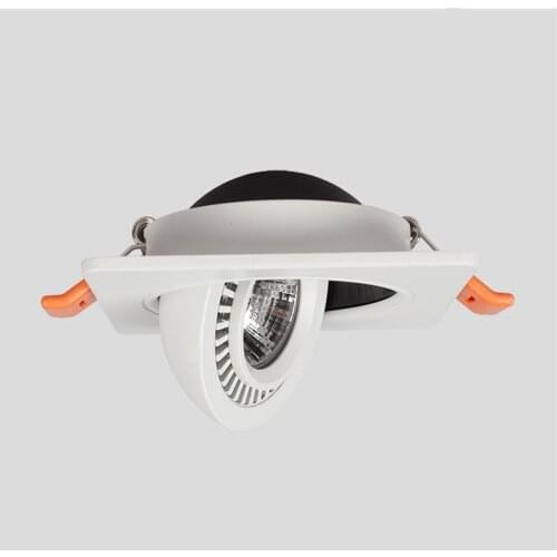 Hot Sale Square 360 Angle Adjustable LED COB Recessed Downlight Black/White 5W 7W 10W 12W 15W Dimmable LED Ceiling Spot Light