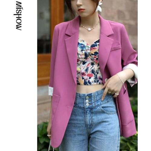 MISHOW Blazer Women 2021 Summer Korean Style Loose Jacket Office Lady Thin Coats Sunscreen Outside Female Clothing MXA27W0009