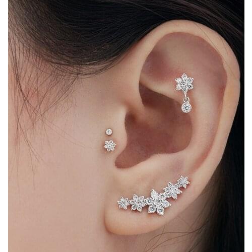 LIYAN Fashion Bohemian Cubic Zirconia Yellow Silver Plated Earrings For Women Engagement Wedding Trendy Jewelry