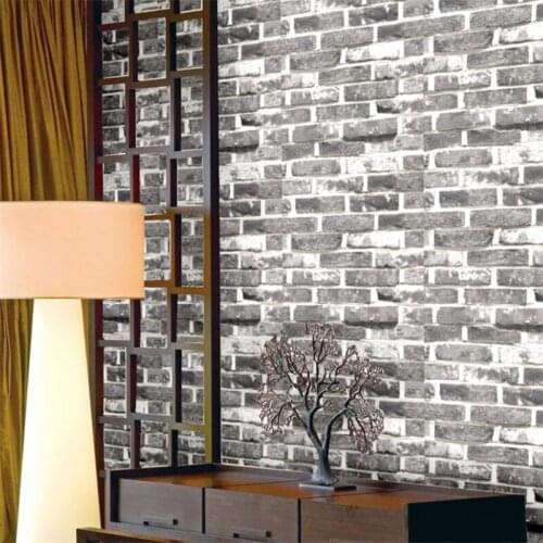 Beibehang Chinese style Chinese style vintage brick pattern wallpaper living room restaurant partition clothing store wallpaper