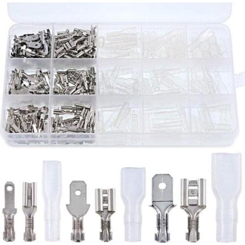 270pcs 2.8/4.8/6.3mm Crimp Terminals Insulated Male Female Wire Connector Electrical Wire Spade Connectors Kit