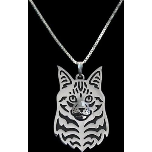 With black Enamel Gold Silver Color Maine Coon Cat Pendant Necklace Hunger Games Necklace Women Best Friend Choker