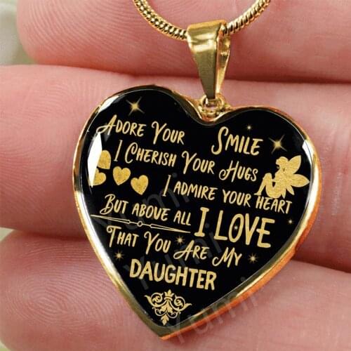 Daddy Daughter Heart Pendant Necklace Father Daughter Gift Gift From Dad To Daughter Gift for Daughter To My Daughter Necklace