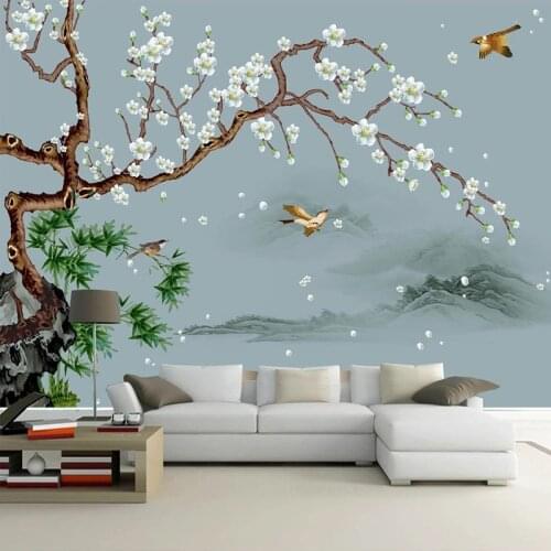 Custom 3D Photo Wallpaper Chinese Style Flowers And Birds Decoration Mural Bedroom Living Room Sofa TV Background Wall Painting