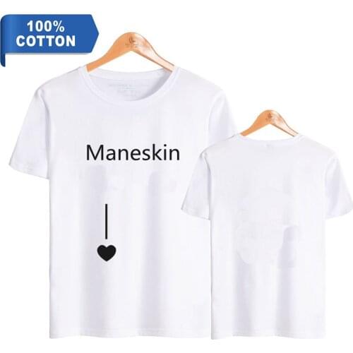 Casual Maneskin Print T shirt Summer Holiday Fashion Men/Women 100% Cotton T-shirt Novelty Hip Hop Band Maneskin Kids Clothes