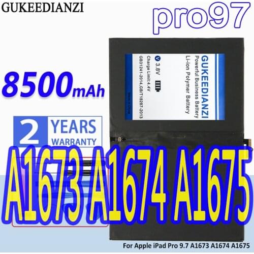 High Capacity GUKEEDIANZI Battery pro97 8500mAh For Apple iPad Pro 9.7 A1673 A1674 A1675 Pro9.7