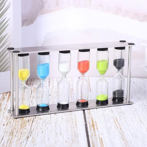 Nordic style Creative Metal stainless steel glass hourglass sand timer 3/4/5 minutes modern art Craftwork Desk decor accessory