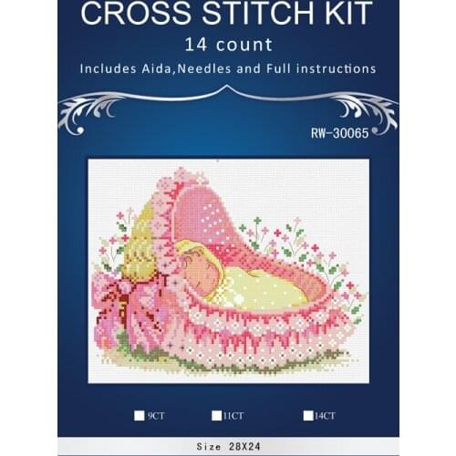 Pink Baby Lovely new ,Stitch,DIY 14CT DMC Cross Stitch,Sets For Embroidery Kits,Poppy Flower Vase Counted Cross-Stitching