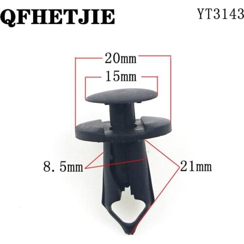 100pcs Plastic Auto Push Type Fastener Vehicle Car Bumper Clips Retainer Rivet Fender Liner For Ford Car Styling