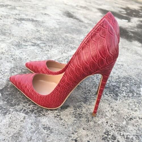 2019 Fashion free shipping Women lady redpython Leather Poined Toe Stiletto high heel shoe pump HIGH-HEELED SHOE dress shoes