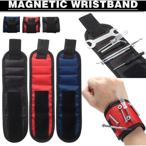 1pc Magnetic Wristband Hand Wraps Tool Bag Electrician Wrist Screws Holder Bracelet Belt Wrist For Repair Tool