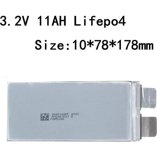 4pcs 3.2v 11Ah Lifepo4 Rechargeable Battery 10ah Tin Dip Bateria for Diy 12v 36v 48v Electromobile Scooter E-moped E-bike