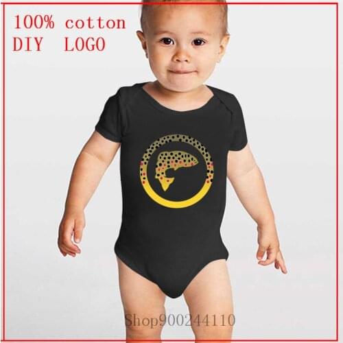 Brown Trout Fishing baby Cotton Bodysuit Baby romper Body Suit Newborn Summer Baby Jumpsuit Ropa de bebe Infant Sleeve