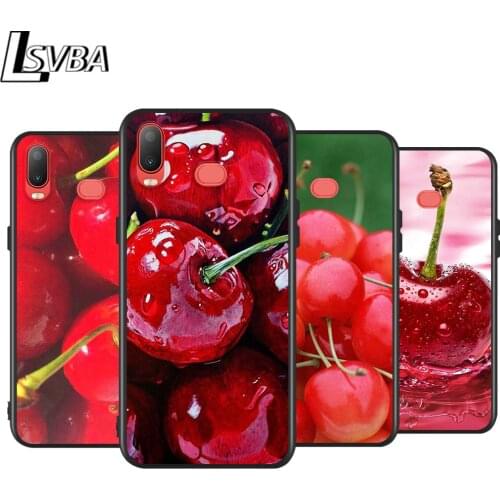 Cherry Fruit for Samsung Galaxy A9 A8 Star A750 A7 A6 A5 A3 Plus 2018 2017 2016 Black Phone Case Soft Cover
