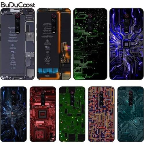 Computer Battery Phone Circuit Board Phone Case For Redmi Black TPU Soft 6 4X 7 7A 8 GO K20 Note 4 4X 5 5A 6 6 Pro 7 8 8pro