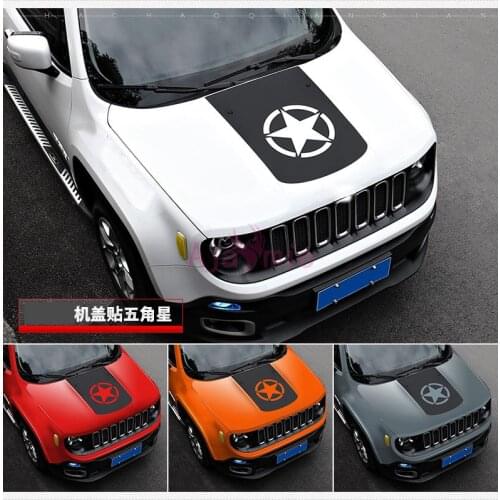 For Jeep Renegade 2016 2017 2018 Carbon Fiber Color Car Hood Film Star Car Sticker Protector Styling Accessories