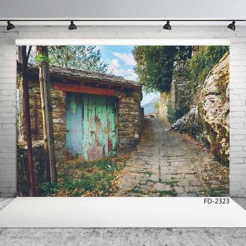 Old mountain country stone path stone hut outdoor photography background photo background studio photography props