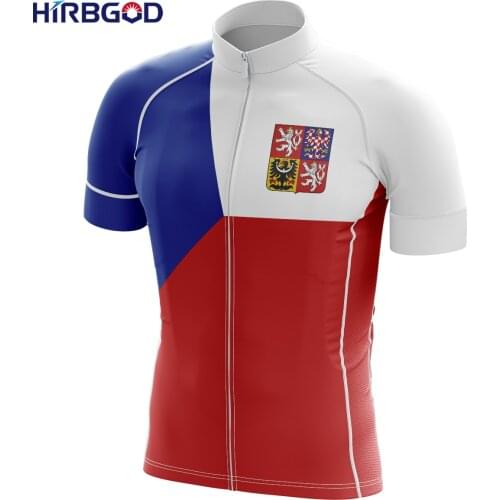 HIRBGOD National Flag Series Cycling Jersey for Czech Mens Tricolor Maillot Ciclismo Short-Sleeved Shirt Anti-Wrinkle,TYZ959-01