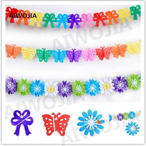 Creative Wedding birthday party decorations flowers banner Colorful paper garland kids decorations 7ZSH766