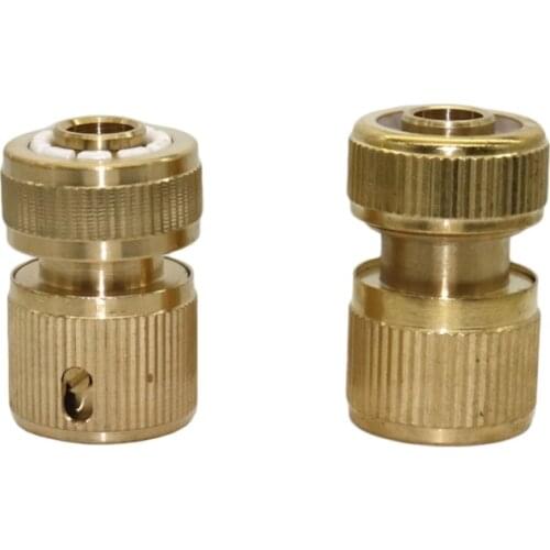 Brass 1/2" Standard Quick Connector, Waterstop connector for Car wash water gun Garden yard Irrigation Faucet Adapter 1 Pcs
