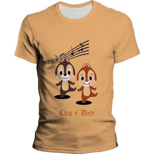 Chip 'n' Dale t-shirt Summer 3D Print New Boy Girl Kids Short sleeve shirt Harajuku Mens clothes Casual Women Oversized t shirt
