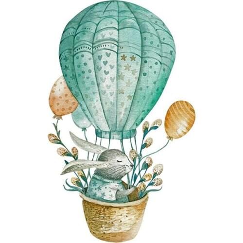Cartoon Hot Air Balloon Wall Stickers ChildrenS Room Baby Kindergarten Room Decoration Wreath Art Wall Stickers Dropship