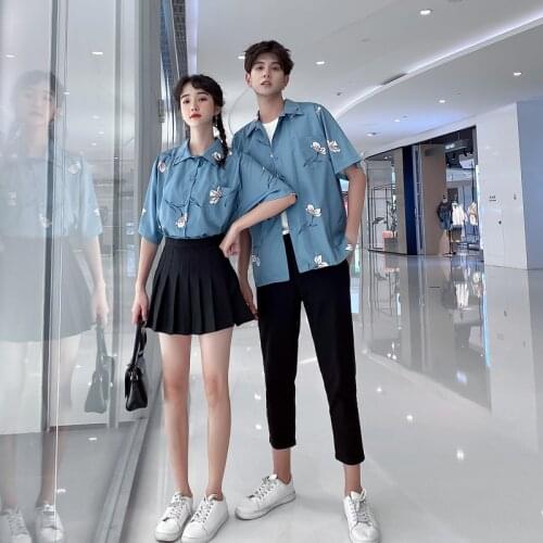 Spot Hong Kong Wind Retro Men And Women With TheSame Shirt