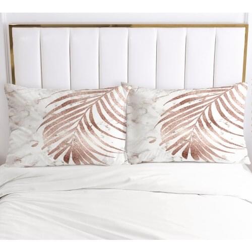 Pillow Cover Cases Bedding Home Decoration Pink 70x70cm 50x75cm 50x70cm 80x80cm Pillowcase Nordic leaves 3D HD Print 2PCS