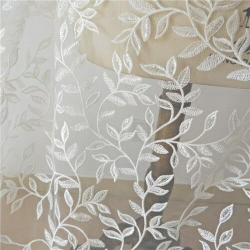 New Soft Mesh Leaf Sequin Embroidery Wedding Dress Dress DIY Lace Fabric