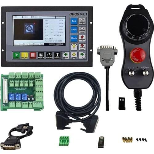 Upgraded Version of DDCSV3.1 3-axis 4-axis Cnc Controller + Electronic Handwheel Offline Motion Control System Instead of Mach3