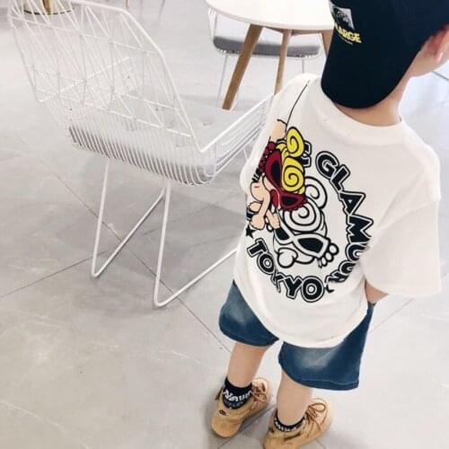 2-10T Boys And Girls Fashion T-shirts Cotton Cartoon T-shirts Moisture Wicking Cute Summer Fashion Casual Wear