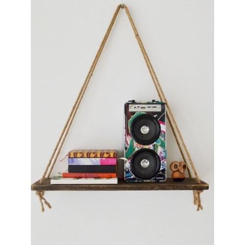 Solid Wood Rope Rack Bookshelf Stand