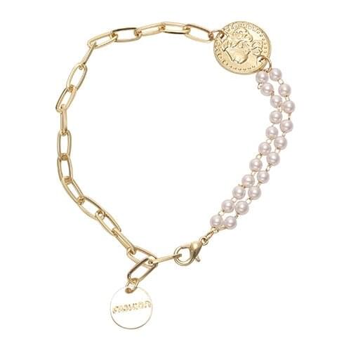 Raza Simple Niche Design Ins Wind Female Creative Asymmetric Personality Bracelet Pearl Jewelry