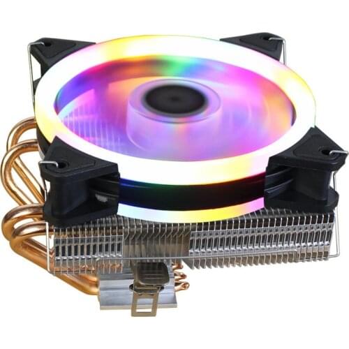 RGB LED Low-Profile 120mm CPU Cooler 4 Heatpipe CPU Fan PC Cooling Fan Radiator Heatsink for LGA/775/115X 1366 AMD X79 2011