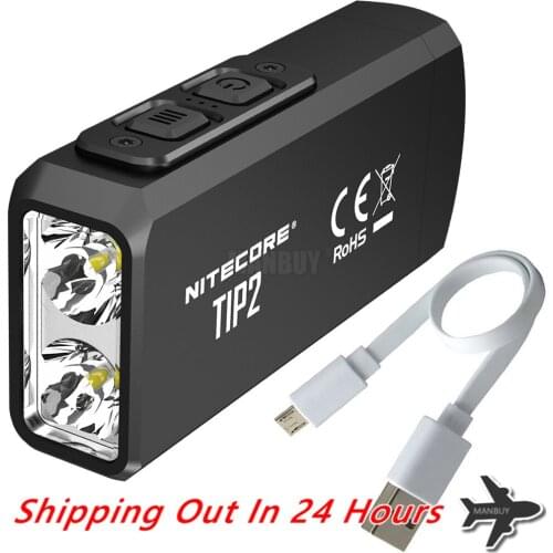 NITECORE 2x CREE XP-G3 S3 720 Lumens LED KeyLight TIP2 with USB Charge Cable + Multi-purpose Clip Builtin Battery EDC Flashlight