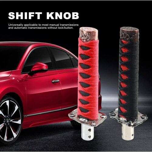 Universal 198x61mm Automatic Shift Knob Car Samurai Sword Shift Knob Shifter With 4 Adapters Auto Modification Accessories