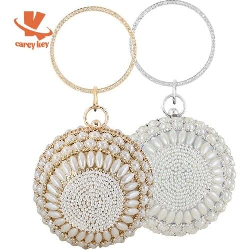CAREY KAY Women Ball Diamond Evening Bags With Handle Party Crystal Clutches Wedding Purses Bridal Shoulder Wristlets Handbag