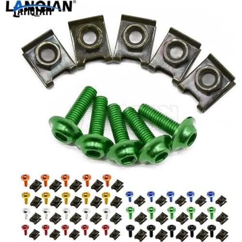 5pieces 6mm motorbike body fairing screws For kawasaki zzr400 zx12r zx7r ninja 300 vn 1500 klx 16 15 14 13 12 10 09 08 07 06