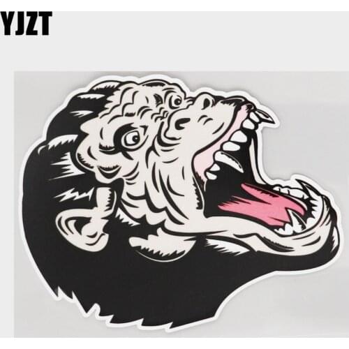YJZT 14.7CM×12.1CM Chimpanzee Roaring In Anger Fun Car Sticker PVC Decal 11C-0148