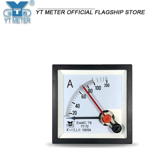 Yt72 2 times overload red needle double needle pointer ammeter 30 / 50 / 75 / 100 / 150 / 5A needs to be equipped with mutual in