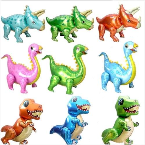 1pcs 4D Color Dinosaur Standing Foil Balloons Dinosaur Party Child Supplies Birthday Decoration Ballons Jungle Animal Decorate