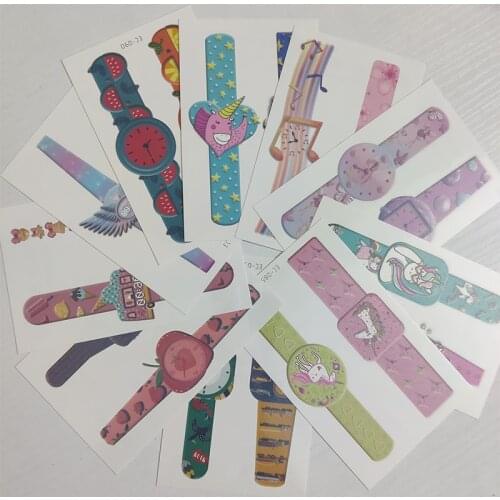 10pc Children Temporary Tatoo Sticker Waterproof Fake Tattoo Cartoon Unicorn Watch Star Note Tattoos Hand Foot Tatouage Boy