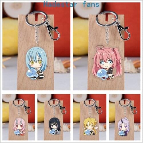 10 pcs/lot Anime That Time I Got Reincarnated as a Slime Acrylic Keychain Toy Figure Bag Pendant Double sided keyring Gifts