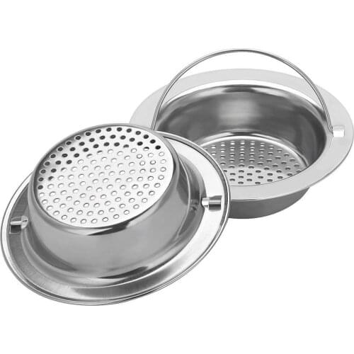 2PCS Upgrade Stainless-Steel Kitchen Sink Strainer (Hand-Held), Premium Drain Filter Strainer, Large Wide Rim 4.33 inch Diameter