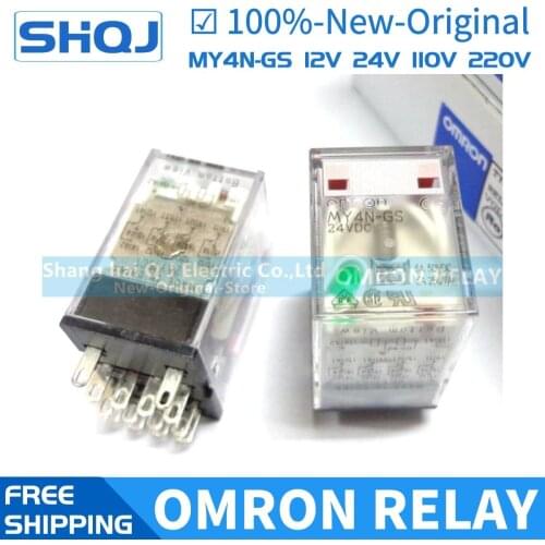 OMRON RELAY MY4N-GS 24VDC MY4N-GS 24VAC MY4N-GS 110/120VAC MY4N-GS 220/240VAC Brand new and original relay