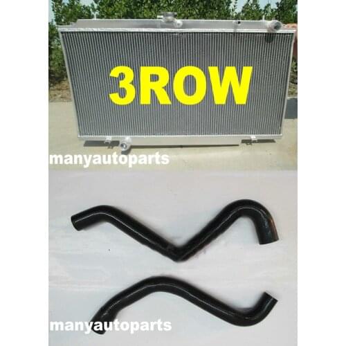 Aluminum Radiator For NISSAN PATROL GU Y61 2.8L 3.0L RD28 ZD30 CR 99-on 00 01 02 03 04 05 & black Hose