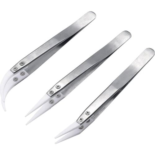 Anti-static Ceramic Tweezer Electronic Cigarette Resistance Wire DIY Tool Heat Resistant Interchangeable Head Pointed Tip